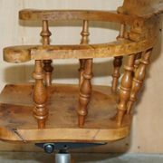 Burr yew wood swivel office chair - Windsor swivel