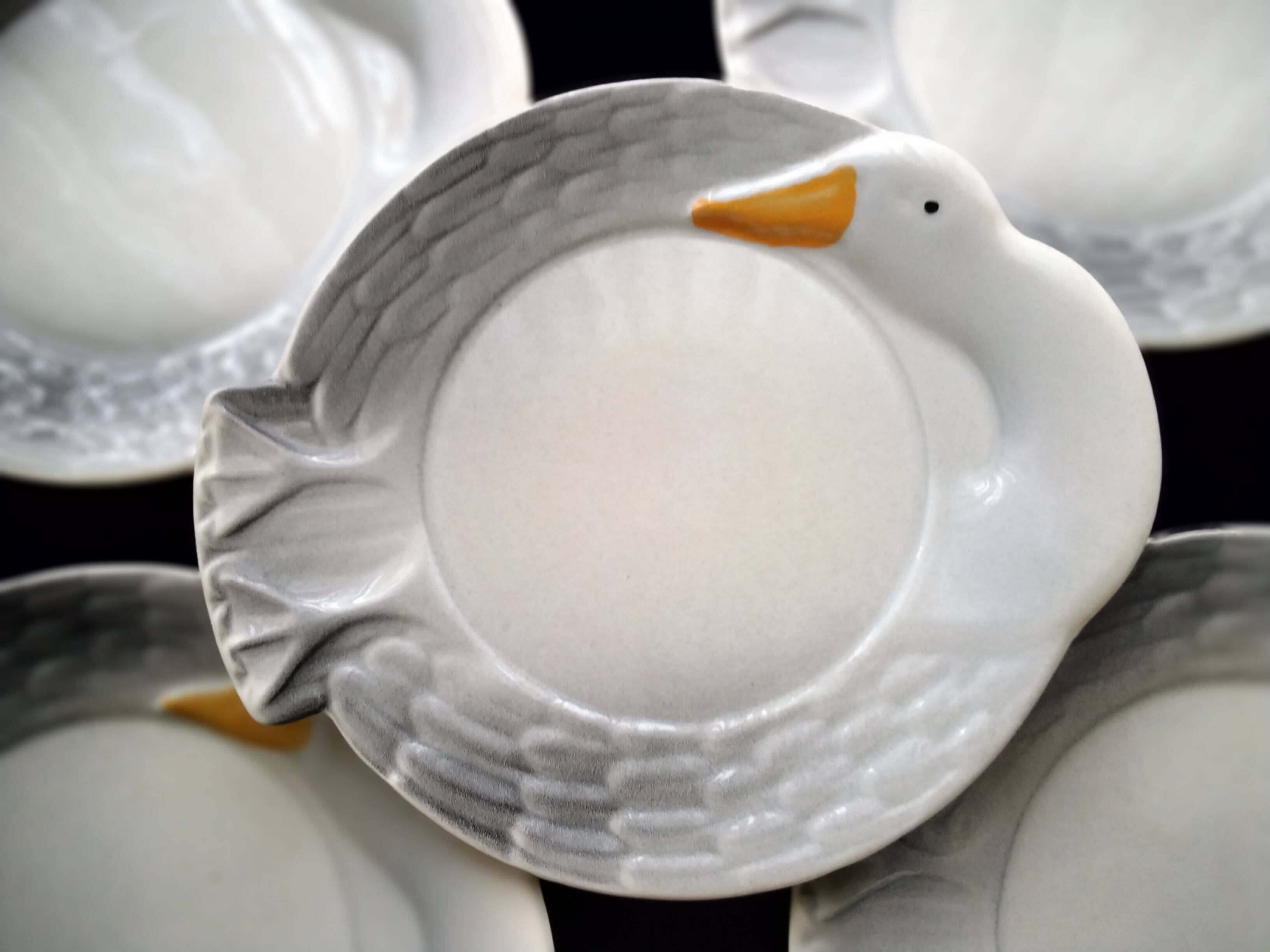 5 ceramic foie gras plates from Faïencerie de la Linde