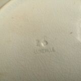 Old decorative plate in barbotine by luneville cherry motif