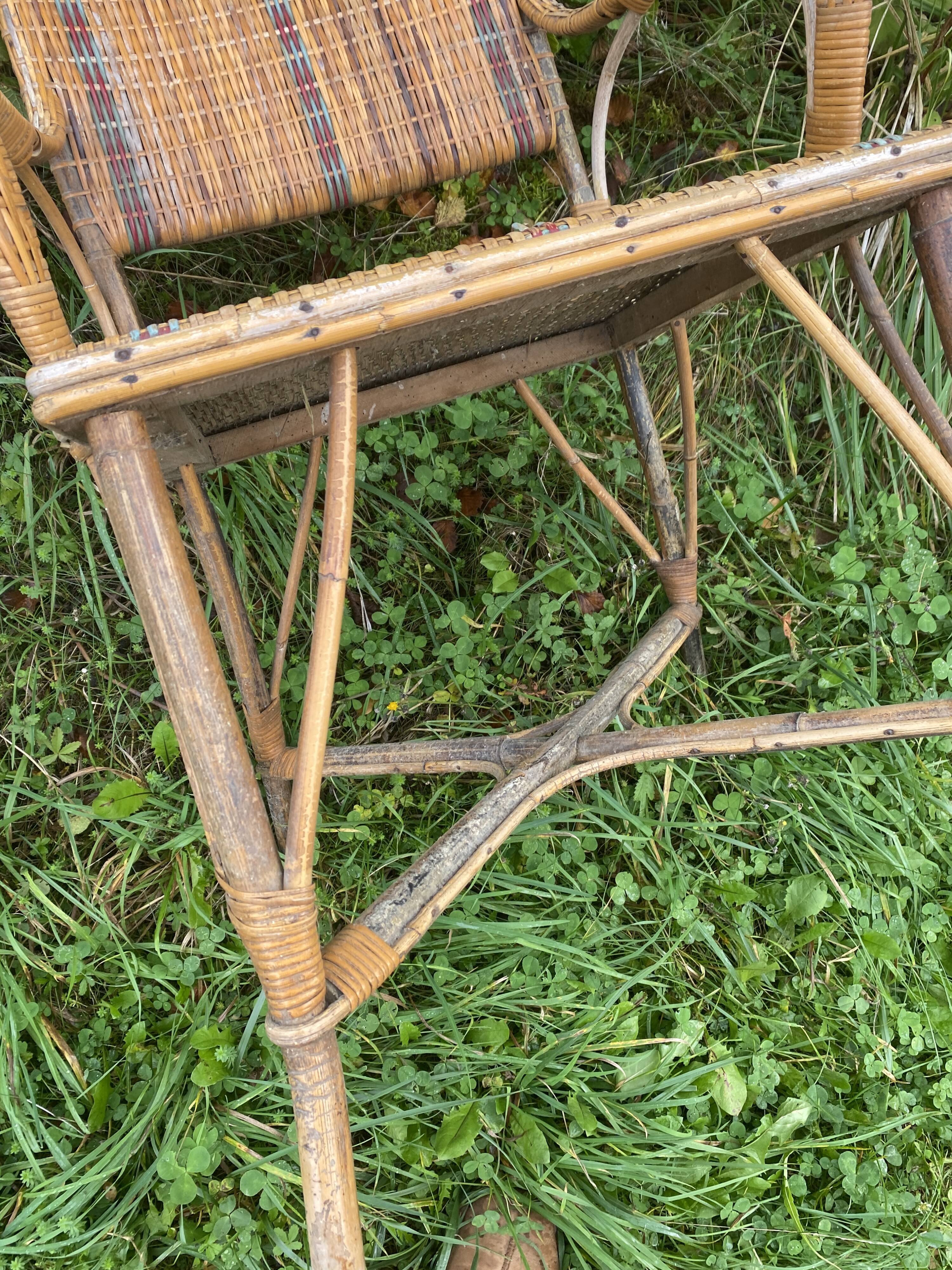 rattan cane armchair