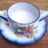 Old Charolles set signed Molin with plate, eared bowl and lid