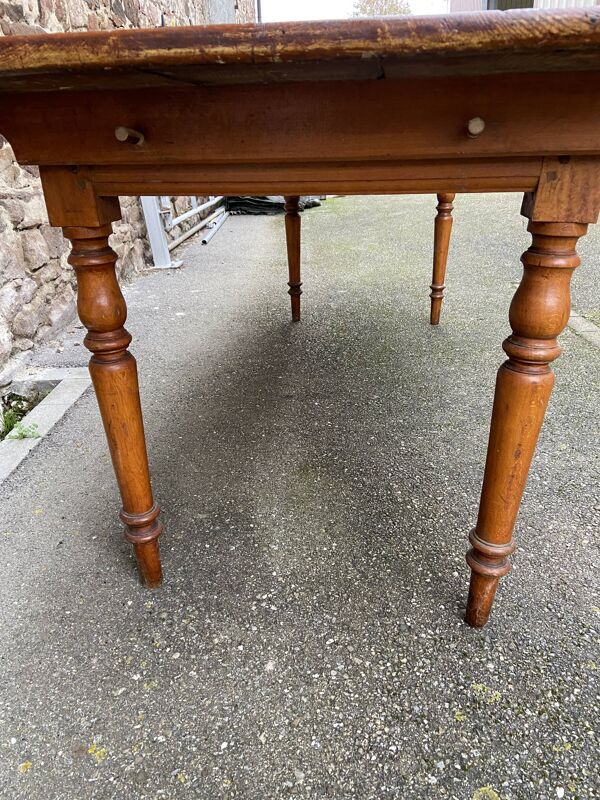 Grande table de café bistrot alsacienne sapin French bistro table 1930