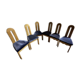 6 chaises vintage en chêne clair