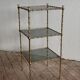 Three-tiered gilded brass bamboo selette by Maison Baguès