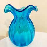 Blue breathless glass vase