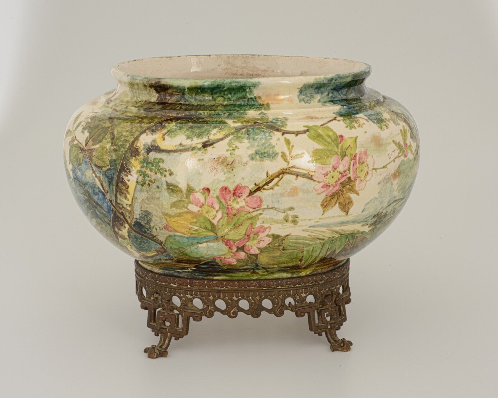Cache pot slip impressionist 1900 japanese base montigny nineteenth