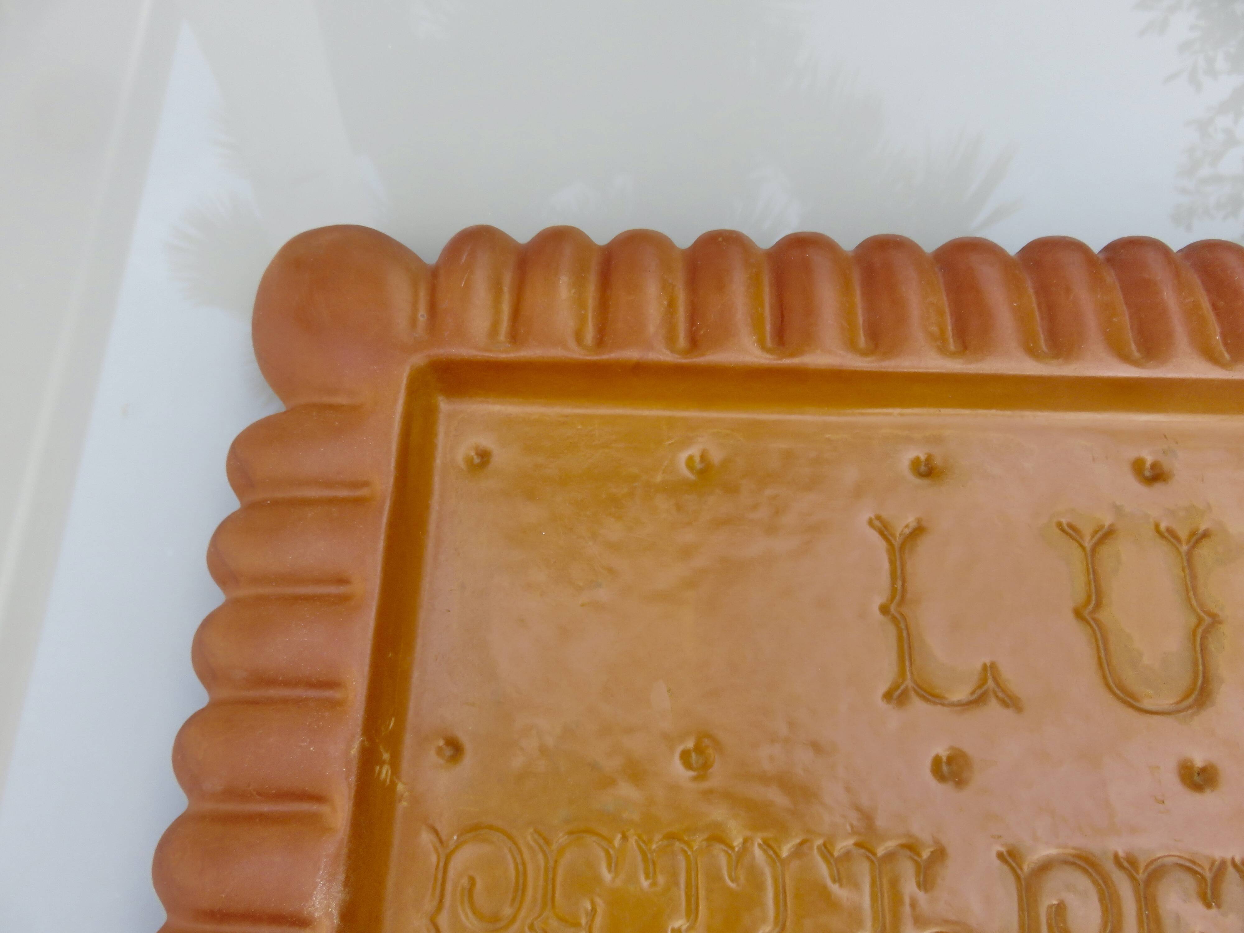 Decorative serving tray in resin, 1960s