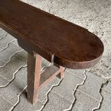 Pair of large solid oak farm benches