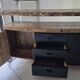 Multicoloured lacquered reclaimed wood buffet INDUSTRIAL