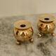 Pair of mid-century Swedish brass candle holders