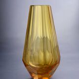 Yellow Faceted Vase by Seguso, Murano glass, Italy, 1970