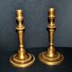 Set of 2 antique baluster candle holders in bronze – Pair of 19th-century beaded gadrooned candlesticks.