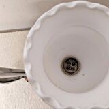 Vintage opaline lampshade chrome duck 2-arm chandelier