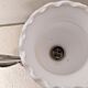 Vintage opaline lampshade chrome duck 2-arm chandelier