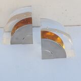 Plexi chrome metal bookends in the 70s