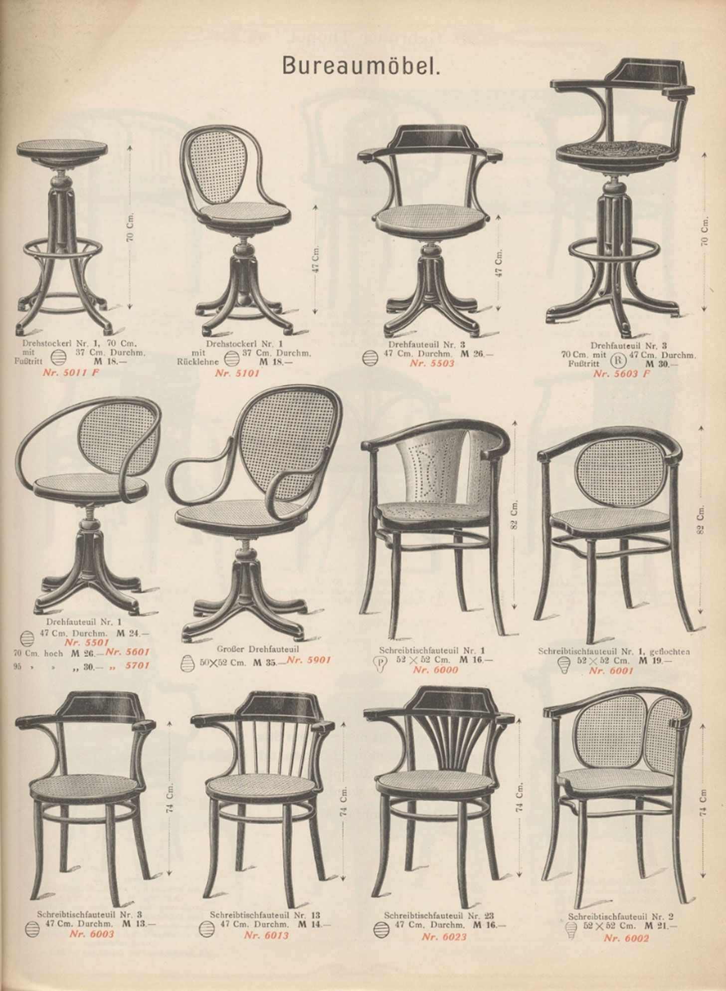 Set of three chairs model no.13 by Thonet 1920