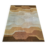 Mid-Century Modern Space Age Italian Wool Rug with Geometric Pattern, 1970s