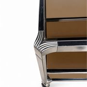 Vintage chrome metal and smoked glass rolling dessert trolley – 70s/80s