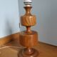 Turned wooden foot lamp from the 70s space age