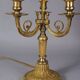 Old bronze & sheet metal bouillote lamp with 3 lights, electrified Good condition S192