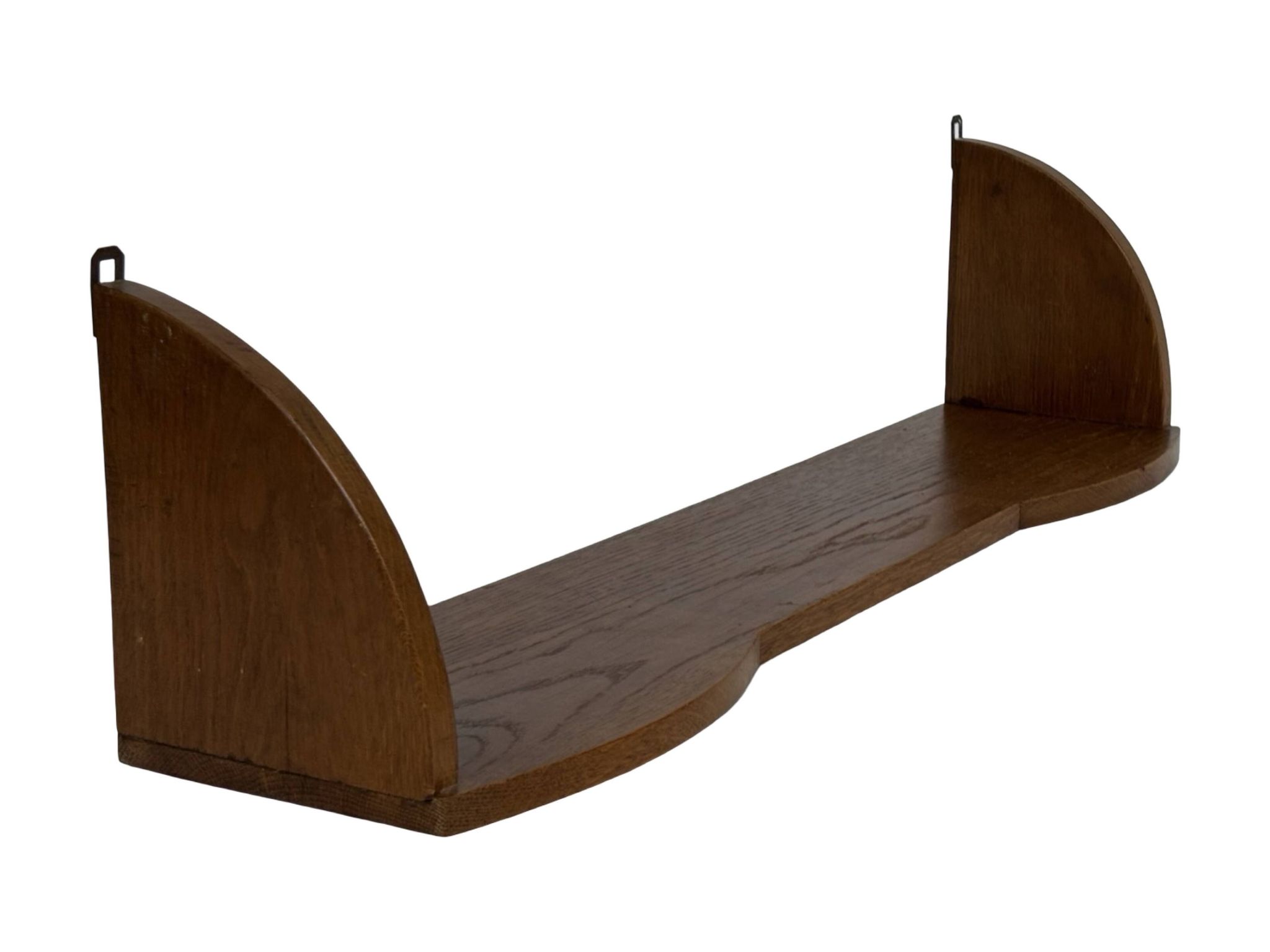 Vintage wooden wall shelve rack bookshelf in oak wood minimalist