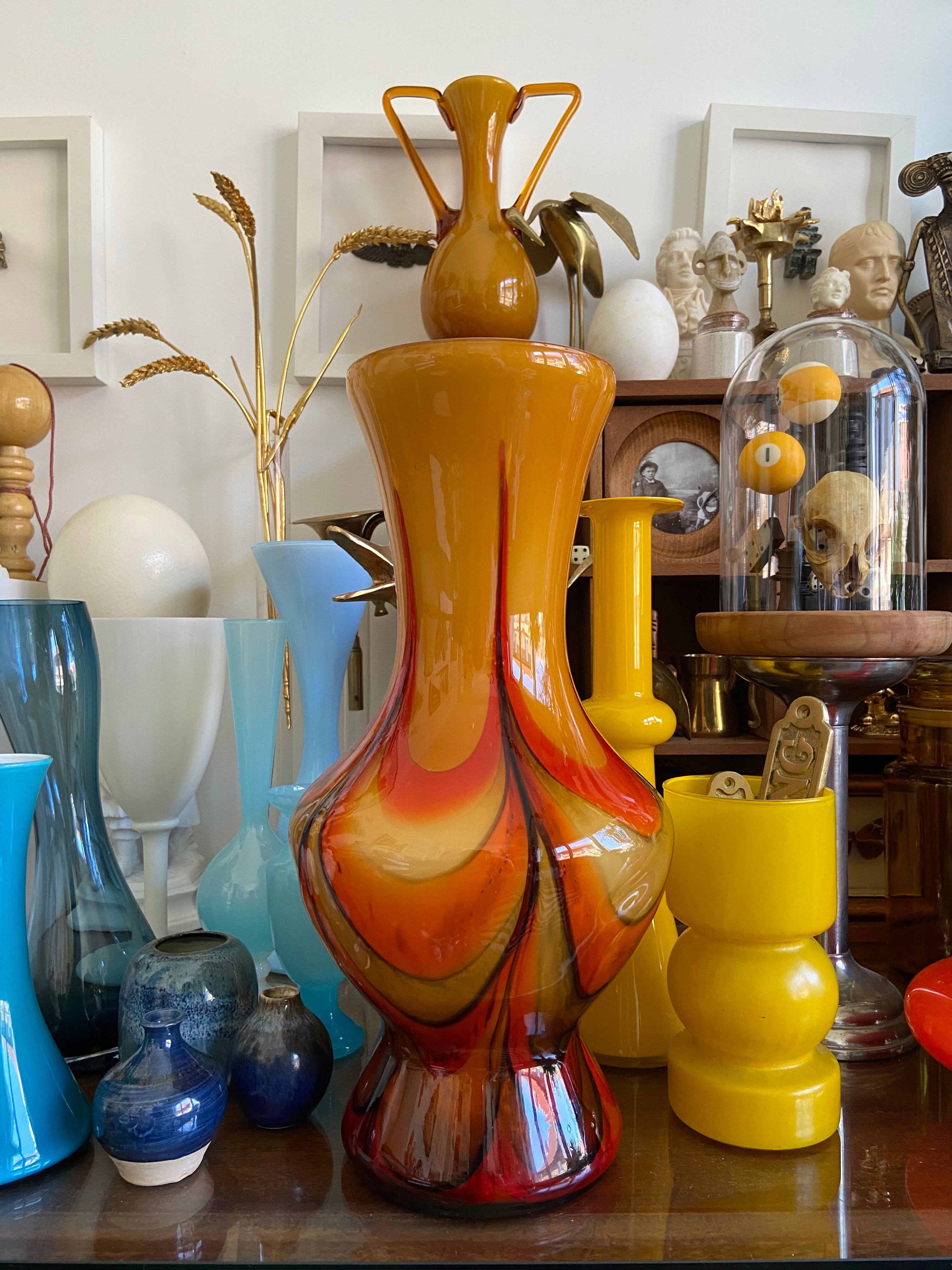 Glass paste vase 70s