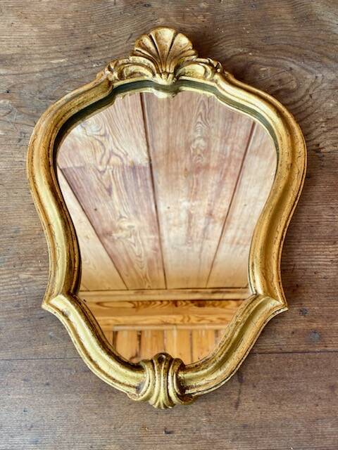 Small antique gilded mirror 30x22cm