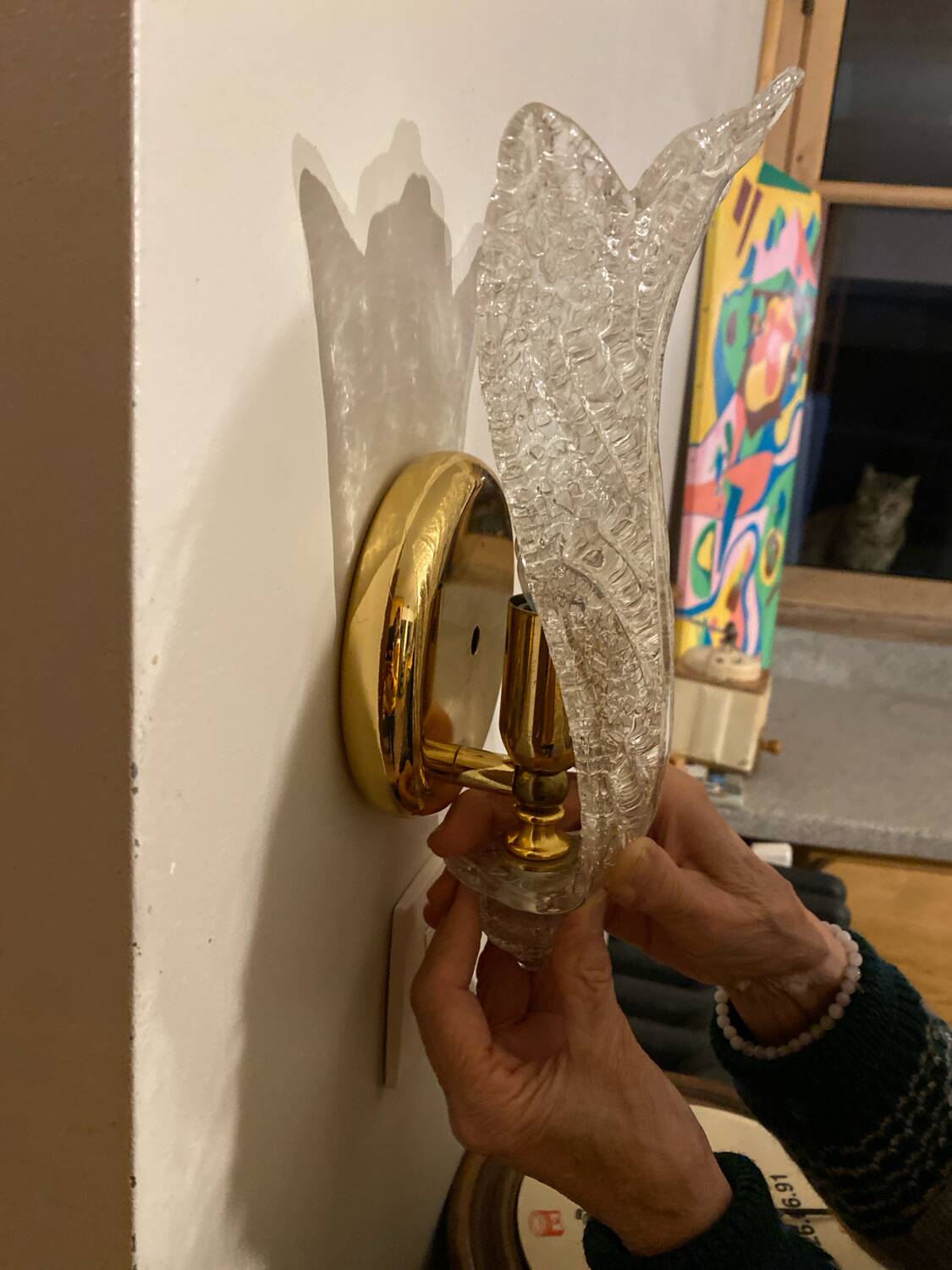 Pair of Murano wall lights