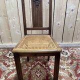 Série de 4 chaises art déco cannées