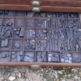 Printing cabinet 16 drawers with these lead letters