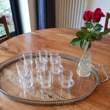 9 tasses à café en verre années 70