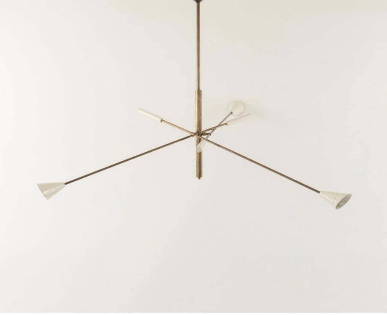 Articulated suspension with 3 arms, brass & metal, Italy - 1960