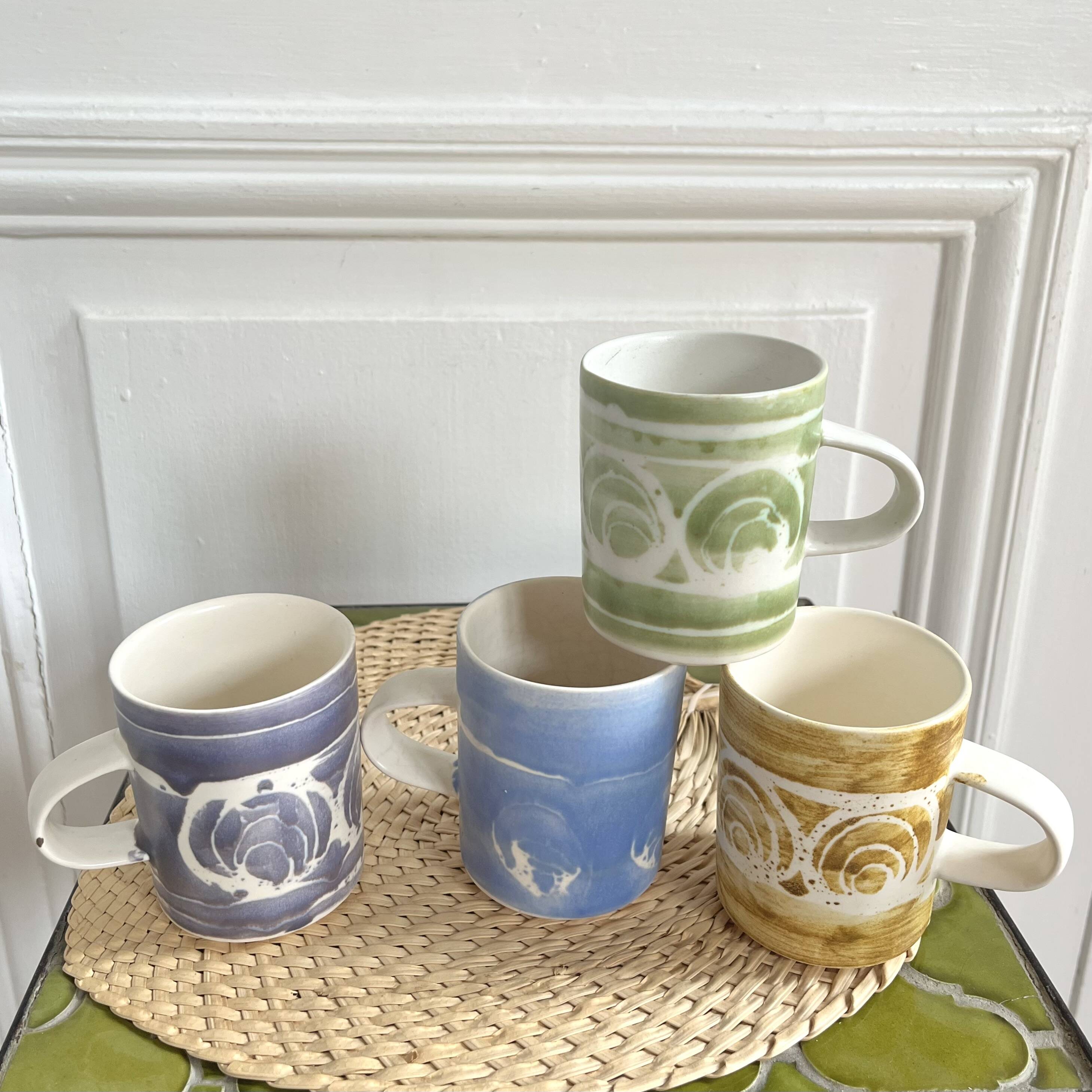 4 English ceramic mugs from the 70s