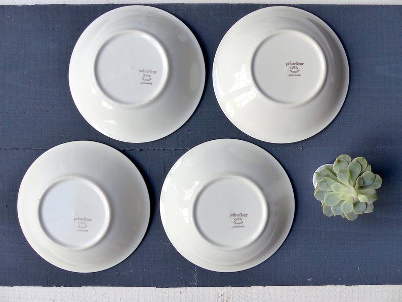 4 Gien "primefleur" hollow porcelain plates