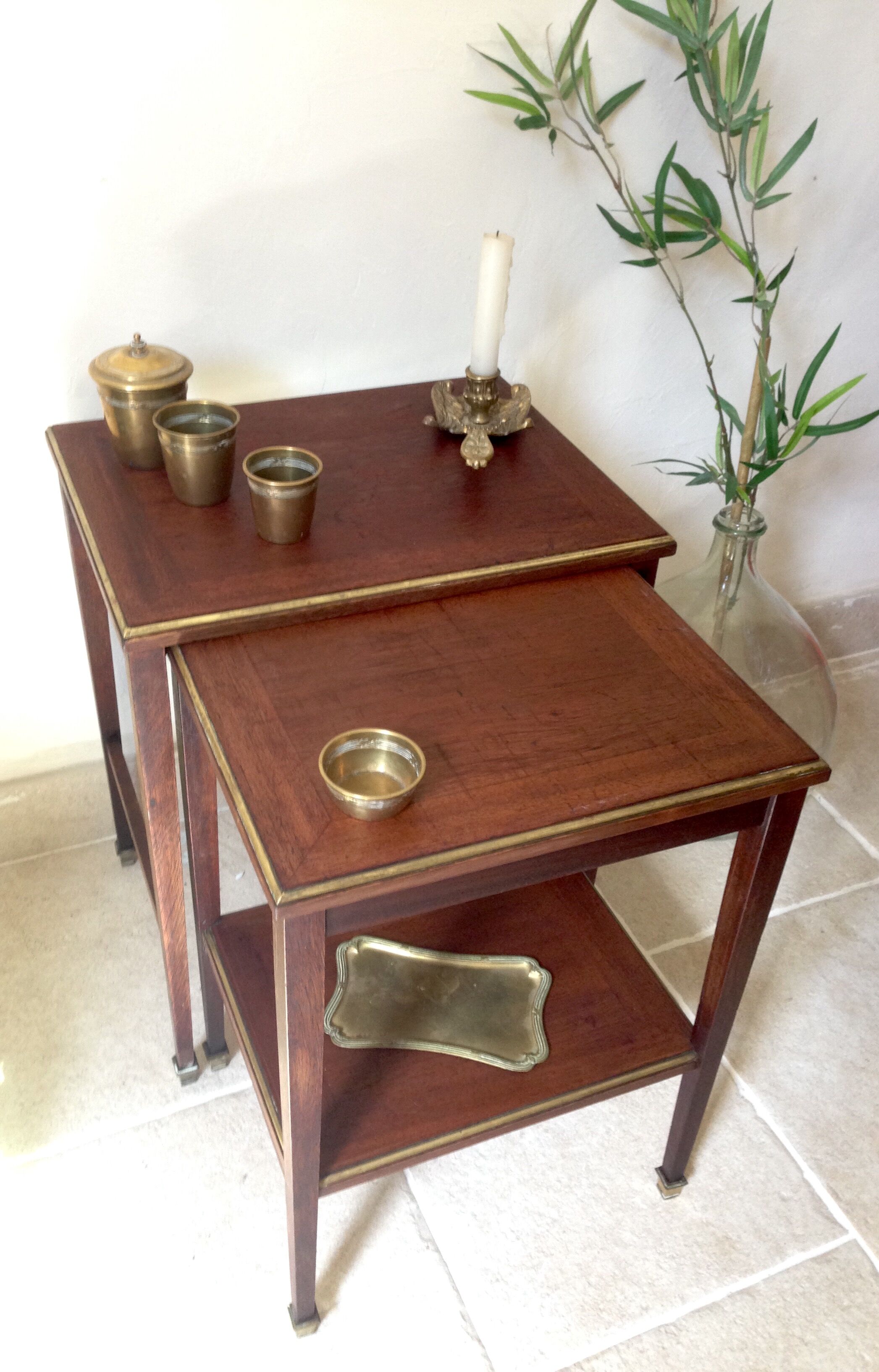 Table trundle strapping brass circa 1900