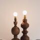 2 turned wooden lamp bases, 1940s-1960s