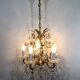 5 light bronze and crystal chandelier