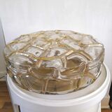 Vintage ceiling lamp in bubbled glass design Profassung 70s - 80s