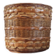 Large vintage wicker and rattan cache pot