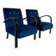 Pair of Blue Italian Art Deco Armchairs, 1930s