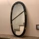 Black leatherette rearview mirror with stitching