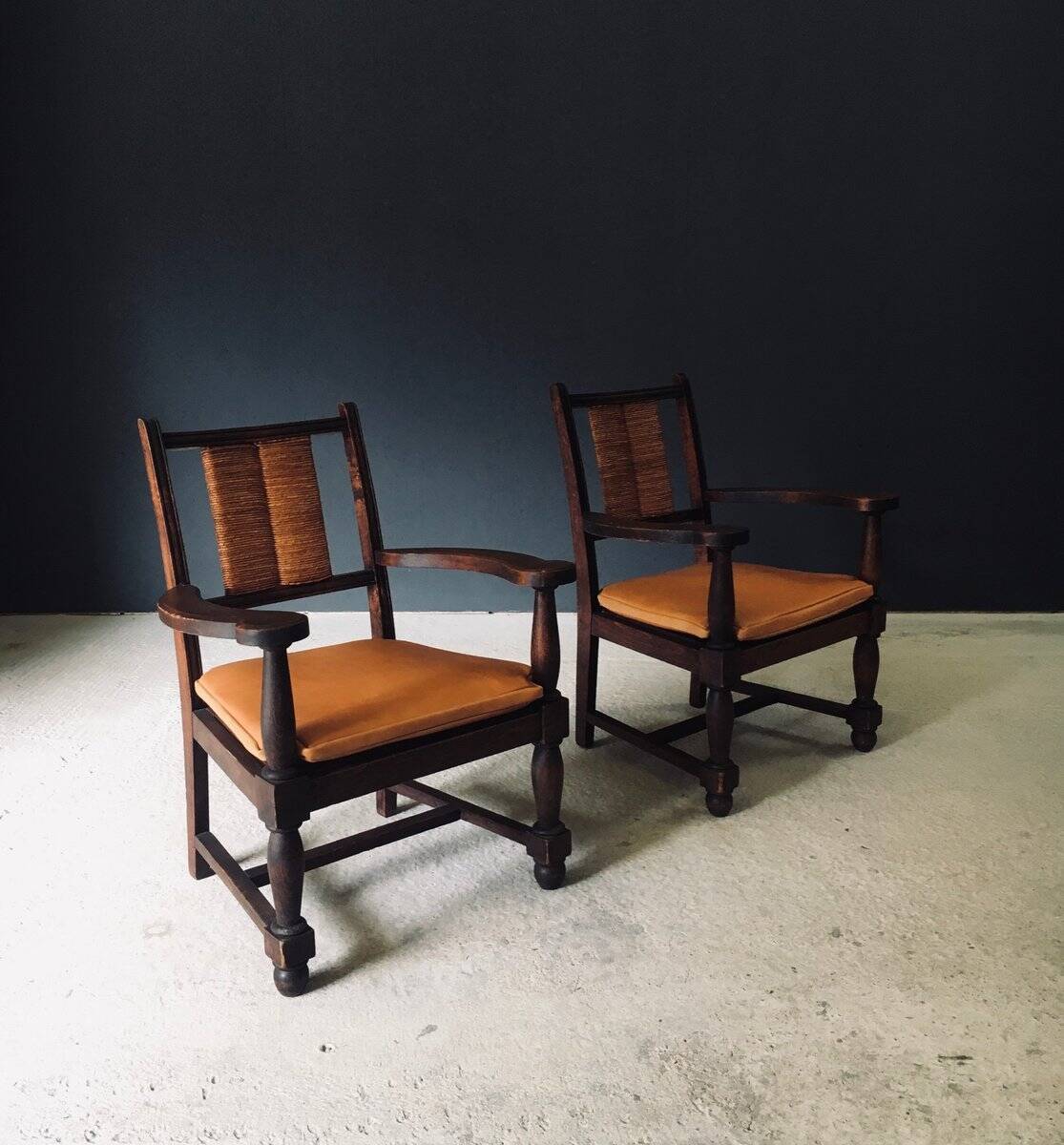 Mid-Century Modernist Armchairs in the style of Francis Jourdain, France, 1940s, Set of 2
