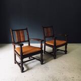 Mid-Century Modernist Armchairs in the style of Francis Jourdain, France, 1940s, Set of 2