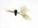 Beautiful Mid-Century brass wall lamp with painted glass shade