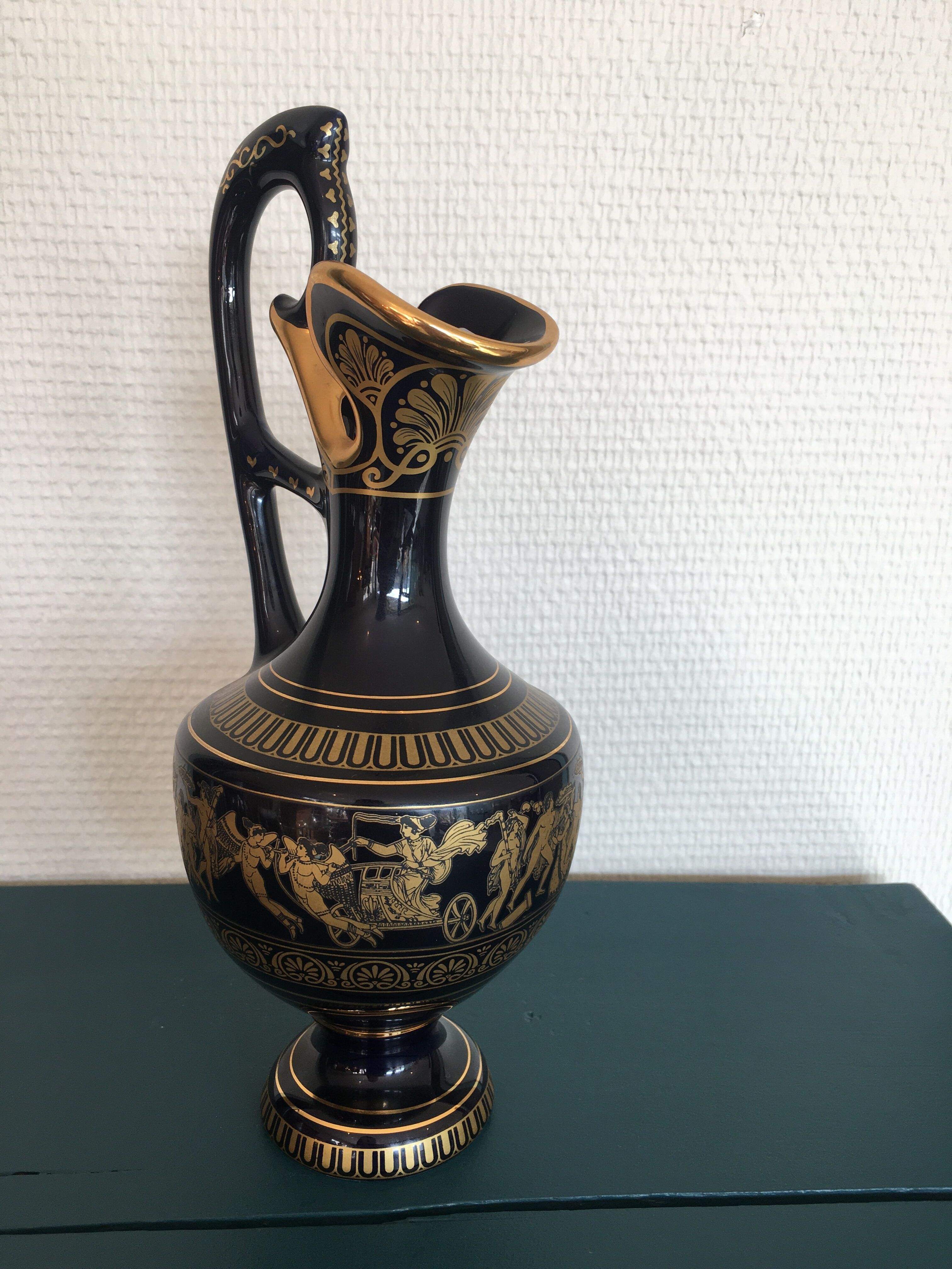 Handmade 24k gold decorative Greek vase