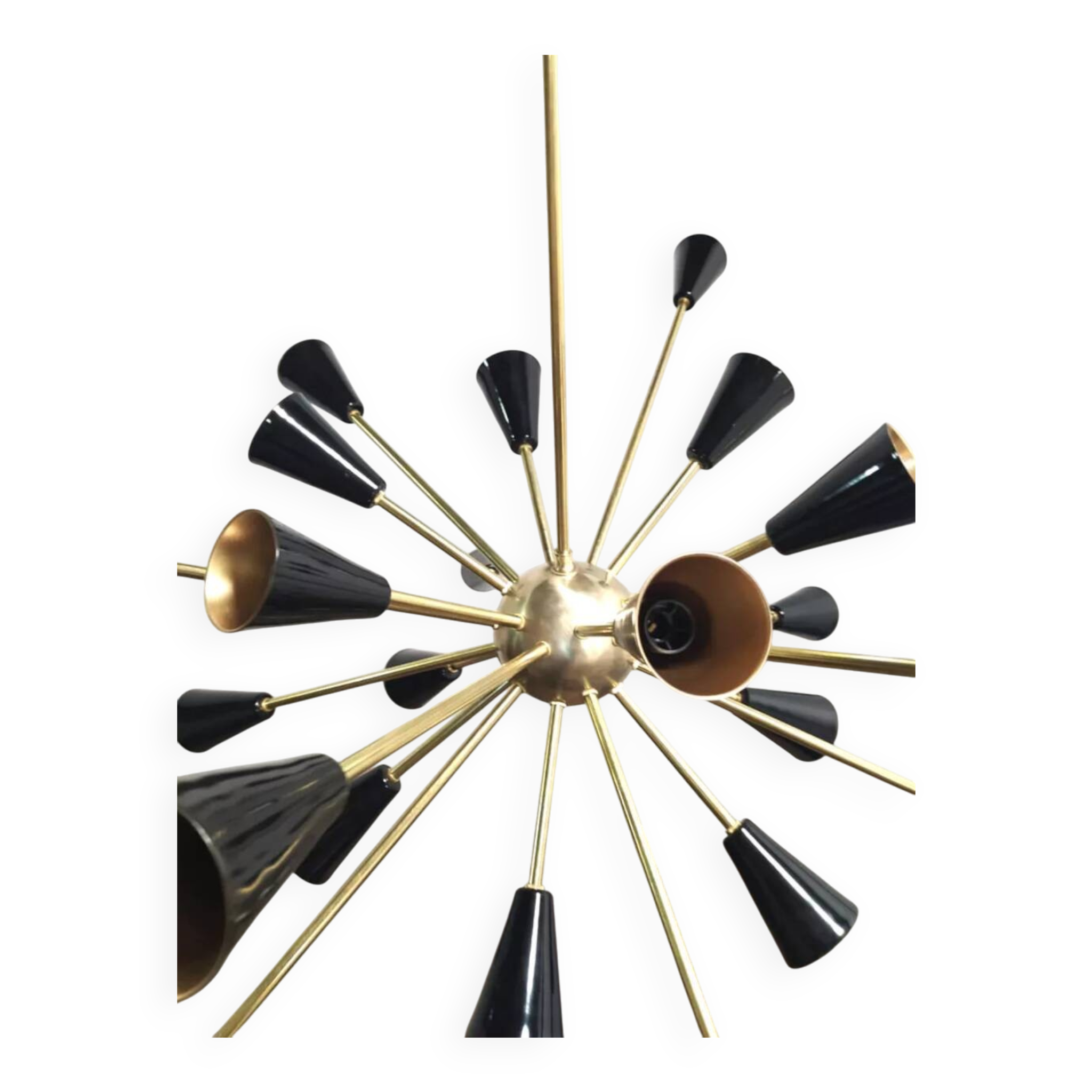 Plafonnier Spoutnik en laiton, années 1950