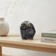Miniature owl figurine in raku ceramic by Annie Maume, Vintage 1970.