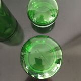 Set of 2 green glass jars