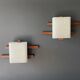Pair of teak wall lights