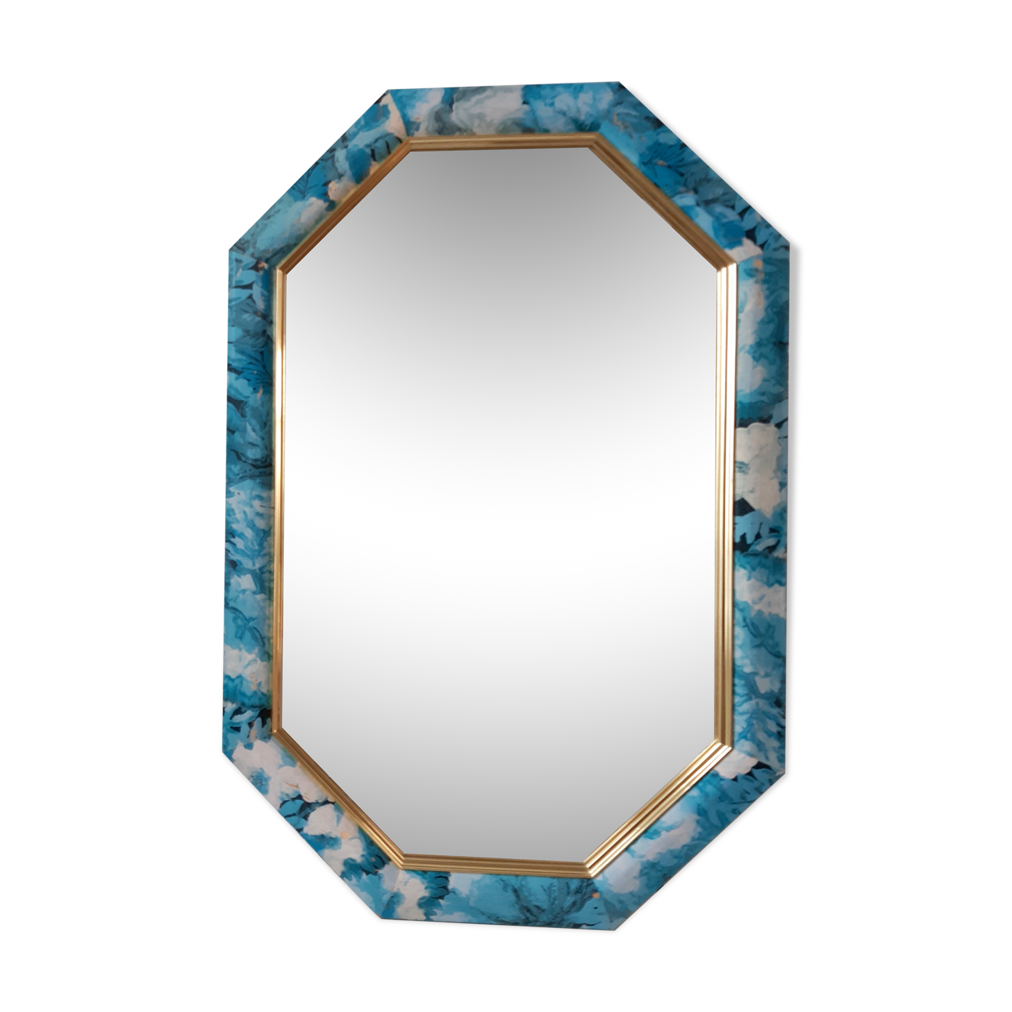 Flower octagonal mirror 37x57cm